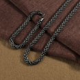 thumbnail image 3 of Collar para hombre Placa de acero inoxidable de alta calidad Cadena veneciana Cadena de guisantes Cadena de 4 mm / 6 mm de ancho con cierre de langosta para hombres y niños, longitud 46-76 cm, 3 of 5