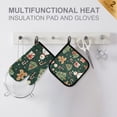 thumbnail image 4 of Yayeee Oven Mitts and Pot Holder Set of 2 Heat Resistant Kitchen Gloves Baking Hot Pad, Green Christmas Trees, 4 of 5