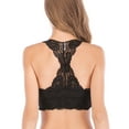 thumbnail image 7 of SAYFUT Women Removable Padded Lace Bras Halter Bralette Underwear Deep V Lingerie Bra Tops Red/Black/White/Nude, 7 of 7