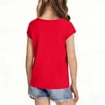 thumbnail image 7 of CLOISE Casual Shirts for Girls Short Sleeve Tops Round Neck Pullover Solid Color Summer Blouses Red 9-10T, 7 of 7