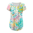 thumbnail image 4 of PeiLuo Women's Summer Tops: Dressy Casual Short Sleeve Button V Neck T-Shirts, Trendy Cute Tees with Floral Boho Tunic Blouses, 4 of 6
