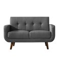 thumbnail image 6 of Husbedom 51"W Loveseat Sofa, Mid Century Modern Decor Love Seat Couches for Living Room, Button Tufted Upholstered Love Seats Furniture, Solid Small Couch for Bedroom, Light Grey, 6 of 8