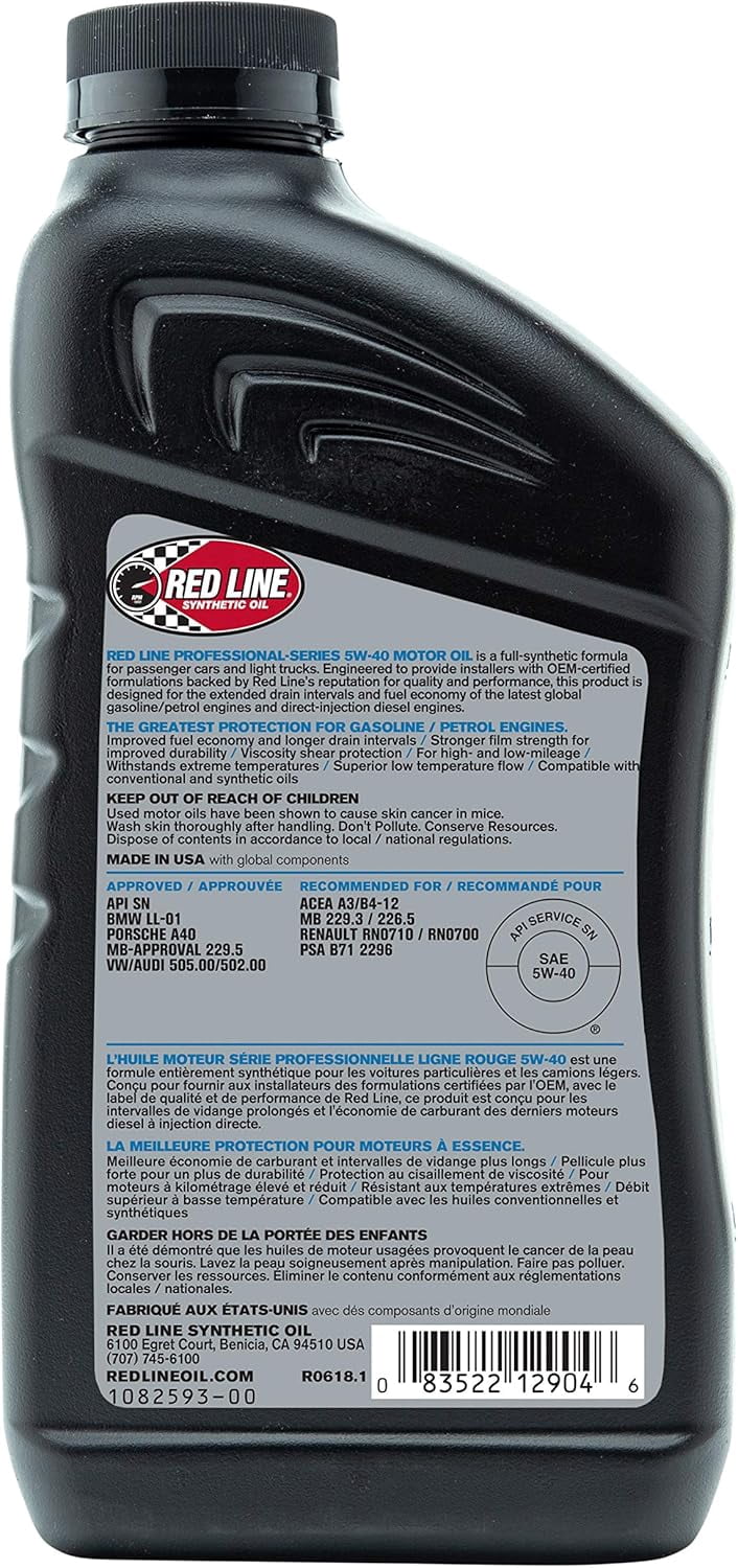 Red Line 12904 Professional Series 5W40 Euro Motor Ireland | Ubuy