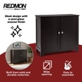 thumbnail image 2 of Redmon Contemporary Double Door Cabinet, Modern Wooden Furniture, Espresso, 2 of 8