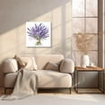 thumbnail image 2 of ZHONGYUTONG Lavender Bathroom Wall Decor Purple Lavender Canvas Wall Art Floral Plants Painting Print Modern Bedroom Decor Frame (28.00"x28.00"), 2 of 6
