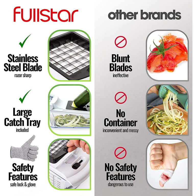 Fullstar - Pro Vegetable Chopper - Food Chopper, Veggie Dicer, Juicer &  More - 11 Blades, White 