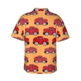 thumbnail image 3 of Balery Red Cars Print Men's Hawaiian Shirts Short Sleeve Beach Shirt Relaxed Fit Vacation Button Down Shirts-3X-Large, 3 of 9