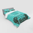 thumbnail image 3 of Saying Duvet Cover Set, Animal Image of a Dog All You Need is a Pug Words on an Aqua Background, Bedding Set with Shams and Fitted Sheet, 3 Sizes, by Ambesonne, 3 of 3