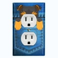 thumbnail image 1 of Metal Light Switch Plate Cover Cute Yorkshire Puppy Dog Pocket DOG007, 1 of 13