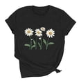 thumbnail image 4 of Busydd T Shirts for Women Trendy Crew Neck Print Graphic Tees Casual Summer Short Sleeve Going Out Tops M, 4 of 5