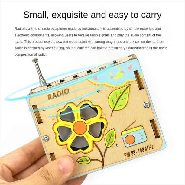 Kits de Experimentos Científicos de Madera Modelo de Radio FM DIY, Rompecabezas de Aprendizaje Científico, Experimento, Kit de Materiales de Ensamblaje Hechos A Mano