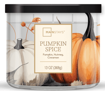 Mainstays 3-Wick Pumpkin Spice With a Pumpkin Design, 13-Ounce