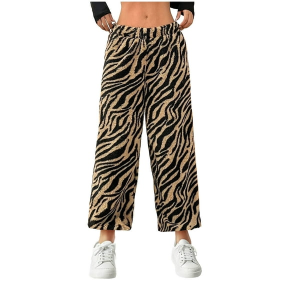 MIUOWANP Pants for Women Casual Women Casual Trousers High Waisted Loose Straight Leg Stylish Pants XXL Khaki