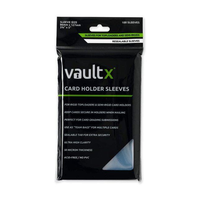 Vault X Pochettes pour Cartes à Collectionner Sacs d'Équipe pour Toploaders Rigides et Porte-Cartes Semi-Rigides Doux Haute Clarté Jeux de Cartes de Collection Sports JCC (Lot de 100)