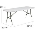 Classroom Essentials 6Foot Granite White Plastic Folding Table