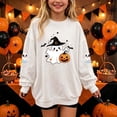 thumbnail image 5 of Cethrio Girls Halloween Sweatshirts, Graphic Long Sleeve Fall Fleece Lined Halloween Tops White Size 1-2 T, 5 of 7