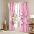 thumbnail image 3 of Manfei Girls Pink Ribbon Bowknot Curtains Pack of 2 (42x84 Each),Geometric Stripes Curtains Blackout,Dreamy Princess Bedroom Curtains,Microfiber Bedroom Decor, 3 of 6
