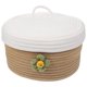 thumbnail image 1 of Cesta de almacenamiento de cuerda de algodón con tapa, cesta decorativa, cesta organizadora, cesta rústica con tapa, 1 of 5