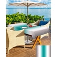 thumbnail image 5 of Outdoor Tablecloth with Umbrella Hole for Patio/Picnic/Party/Camping, Gray Teal Green Waterproof Table Cloth Rectangle Table Cover Washable, Modern Gradient Geometric 60"x 120", 5 of 7
