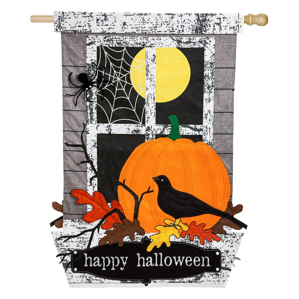 Evergreen Flag Happy Halloween House Flag