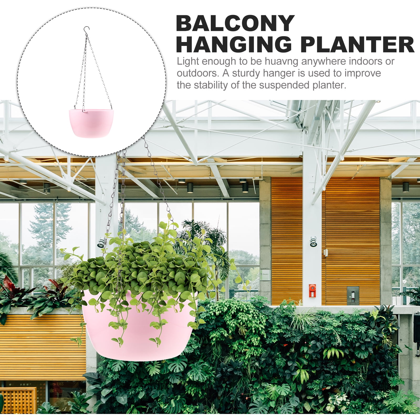 Hanging Plant Pot Hanging Flower Baskets Chain Hanger Flower Pot Hydroponic Tower Outdoor Vase Hanging Window Planter