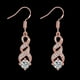 thumbnail image 2 of Pendientes colgantes de circonio cúbico de oro rosa de 14 quilates para mujer, aretes colgantes con forma de infinito, orejas sensibles, cristal, boda, hipoalergénicos JM, 2 of 5