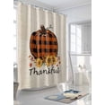 thumbnail image 3 of Fsddascl Orange Pumpkins Fall Shower Curtain Set - Long 72" x 84" Washable Bathtub Curtain with 12 Hooks, Thanksgiving Sunflowers Vintage Plaid Waterproof Fabric Stall Shower Curtains for Bathroom, 3 of 6