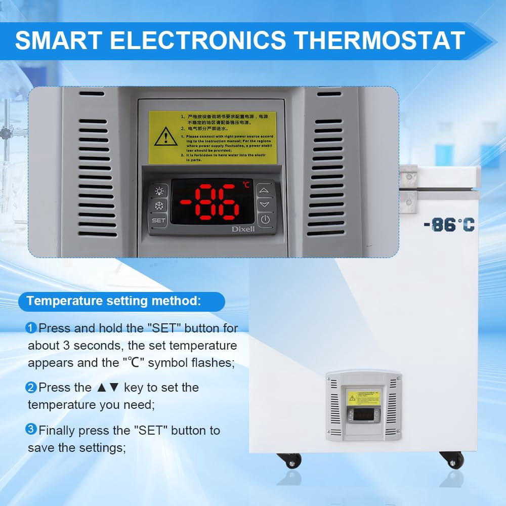 HNZXIB 28L Ultra Low Temperature Freezer Lab -86℃ Lab Freezer Laboratory Sample Storage Refrigerators Biological 110V