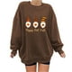 thumbnail image 1 of Sudadera Para Mujer, Sudaderas de Cuello Redondo, Blusa Holgada de Manga Larga Con Estampado de Otoño A La Moda, Jersey Informal de Cuello Redondo, Tops, Sudadera Odeerbi  ODB132619, 1 of 4