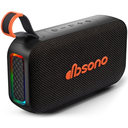 Bluetooth Speaker Stereo 20W Loud Sound: 30H Playtime, IPX5 Water Resistant, Portable Wireless Speakers, Powerful Bass, Lightshow, Birthday Gifts for Men/Adults/Teens, Beach Vacation Essentials Black