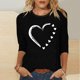thumbnail image 4 of Tops de Cuello Redondo para las Mujeres Moda Impresa 3/4 Mangas Blusa Casual Top, Estante de Imitación, 4 of 5