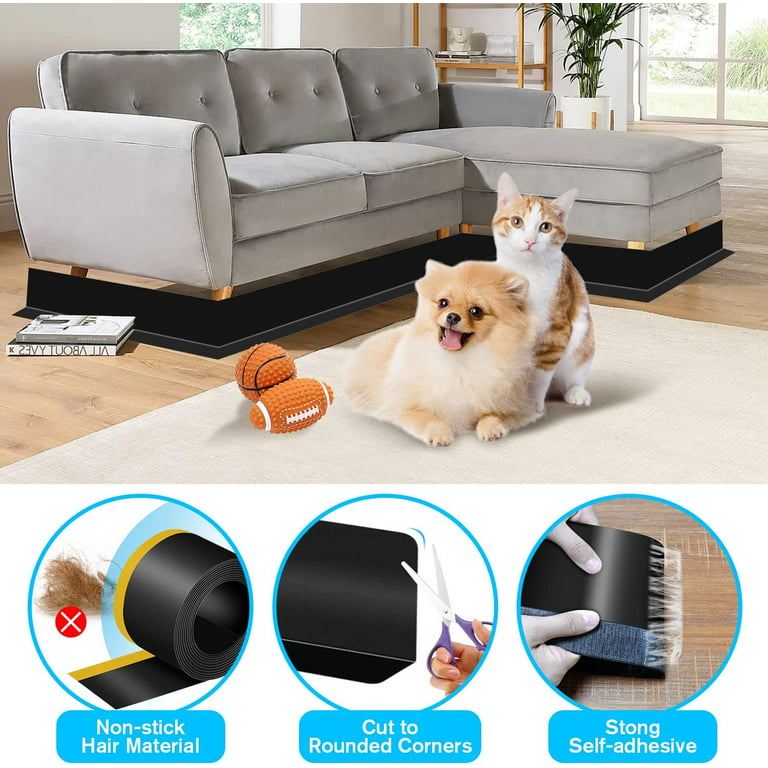 POPETPOP Under Couch Blocker for Toys - Couch Gap Blocker Under Couch Toy  Blocker Adjustable Bumper with Adhesive Strap Under Bed Blocker for Pets  Toy