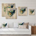 thumbnail image 4 of Designart "Azure, Teal, and Gold Brush IV" Fractals Print on Natural Pine Wood, 4 of 5