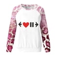 thumbnail image 4 of Valentines Days Cute Tops for Women Heart Sweatshirts Crewneck Colorblock Raglan Shirt Pullover Top, 4 of 4
