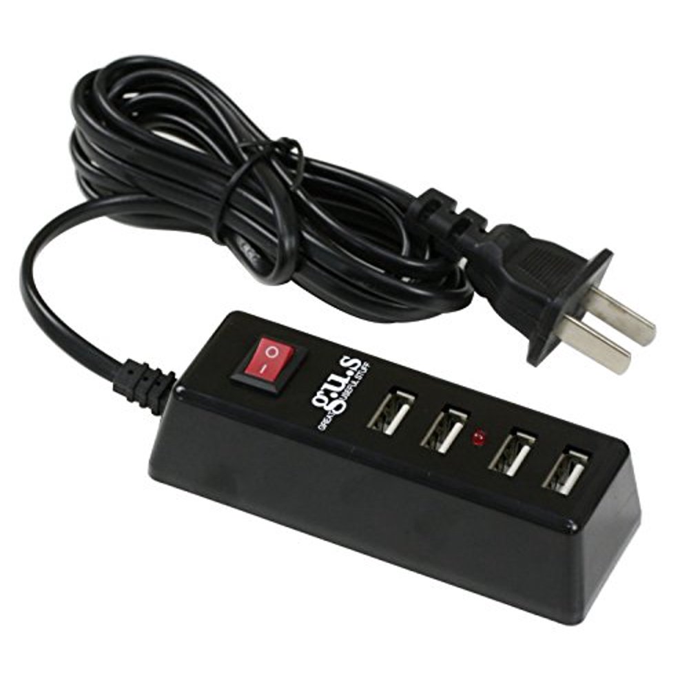 G.U.S. Essential 4Port USB Power Strip with Extra Long Power Cord (70