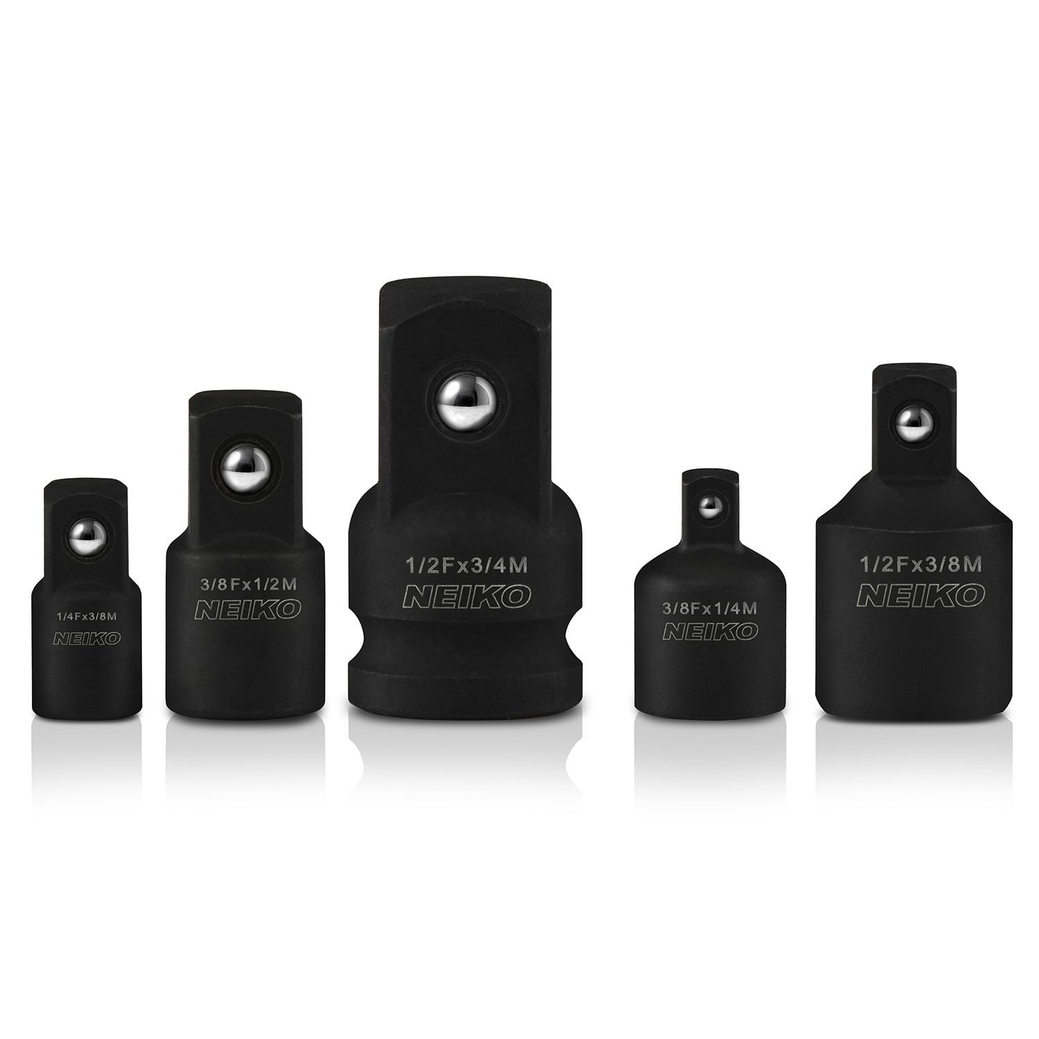 Neiko 30249A 5-Piece Impact Adapter and Reducer Set, Cr-V