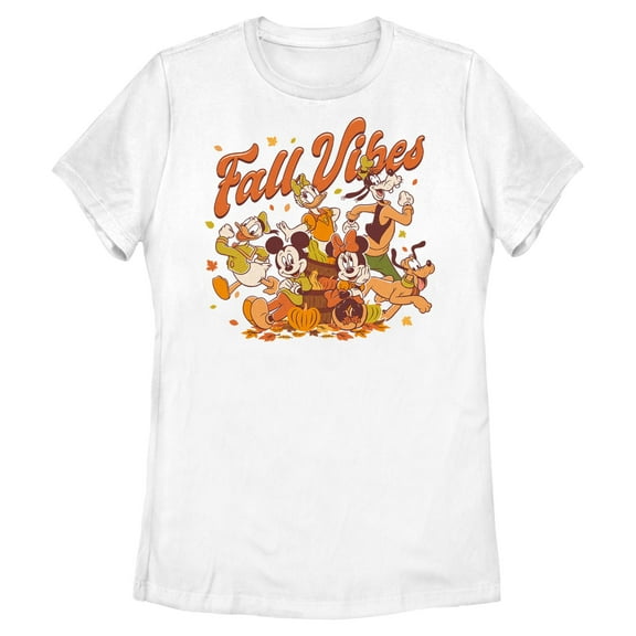 Womens Mickey & Friends Fall Vibes Crew T Shirt