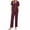 Wine 1, variant on hotojiny Womens 2 Piece Pajamas Set Soft Button down Pjs Set Short Sleeve Shirts Sleepwear Lounge Sets with Long Pants