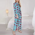 thumbnail image 2 of Bingfone Womens Pajama Sets Strawberries Print,Long Sleeve Loungewear Pajamas Set-Medium, 2 of 8
