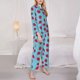 thumbnail image 3 of Fotbe Strawberries Conjunto de Pijama de Manga Larga para Mujer con Estampado, Ropa de Dormir de 2 Piezas, Conjunto de Casa Suave y Cómodo con Bolsillos-Small, 3 of 7