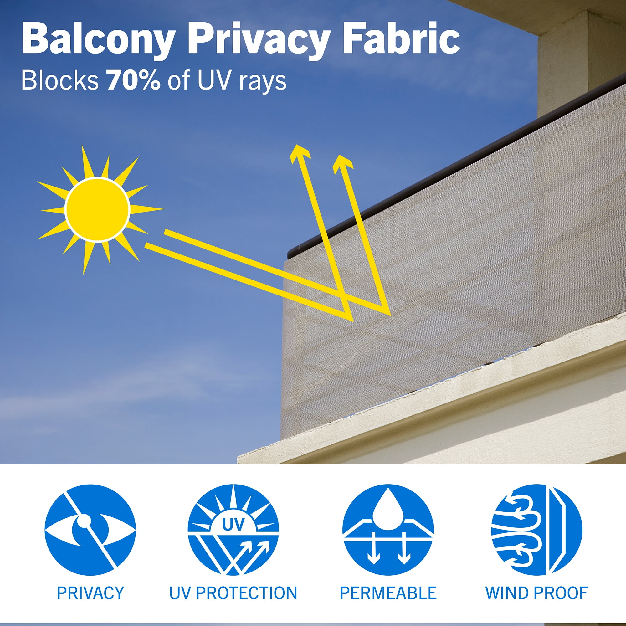 Screenguard Tan Privacy Fabric 15-ft L x 6-ft H with 70UV Protection