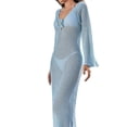 thumbnail image 7 of Women's Beach Cover Up Skirt Hollowed Out Knitted Bikini Swimsuit Sun Dress for Beach Resort Summer,Light Blue,L, 7 of 7