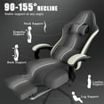 thumbnail image 4 of Ergonomic Gaming Chair with Footrest, Breathable Fabric Computer Chair with Adjustable Lumbar Support, Executive Office Chair with Pocketed Spring Cushion, Gray, 4 of 7