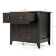 thumbnail image 3 of Gymax 3 Drawer Dresser Chest of Drawers Bedside Table for Living Room Bedroom Espresso, 3 of 10