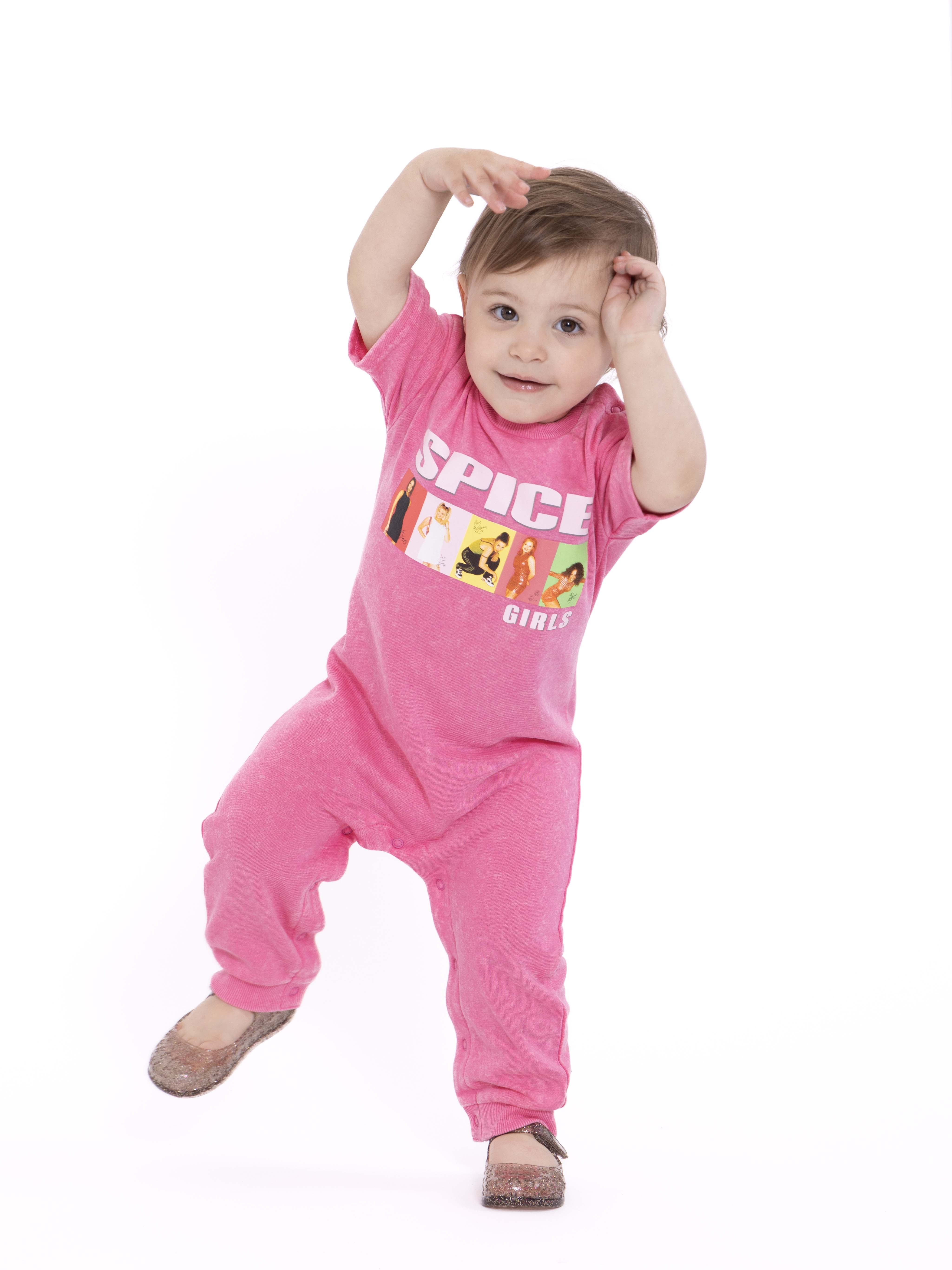 Spice Girls Baby Girls Graphic Mineral Washed Romper, Sizes 0/3 Months-24 Months