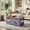 Oak Grey, variant on Lift Top Coffee Table with 2 Drawers, Charging Station featuring 2 AC Outlets & 2 USB Ports, LED Lighting, Multi-functional Wooden Dining Table for Living Room, Black