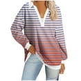 thumbnail image 5 of Sweatshirts for Women Plus Size Long Sleeve V Neck Button Up Drwastring Casual Loose Solid Color Raglan Hooded Pullover Tops,White,XS, 5 of 5