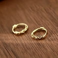 thumbnail image 2 of Gold Chain Cartilage Tiny Small Hoop Earrings 925 Sterling Silver for Women Minimalist Huggie Sleeper Hoops Inner 7.5mm, 2 of 5