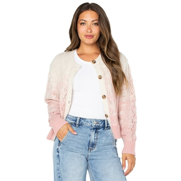 Celebrity Pink Women’s and Women’s Plus Ombre Cardigan Sweater, Sizes XS-4X