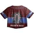 thumbnail image 3 of Lotusprinthandmade Personalized Name Puerto Rico Crop Top Baseball Jersey for Women XS-XL Multicolor, 3 of 5